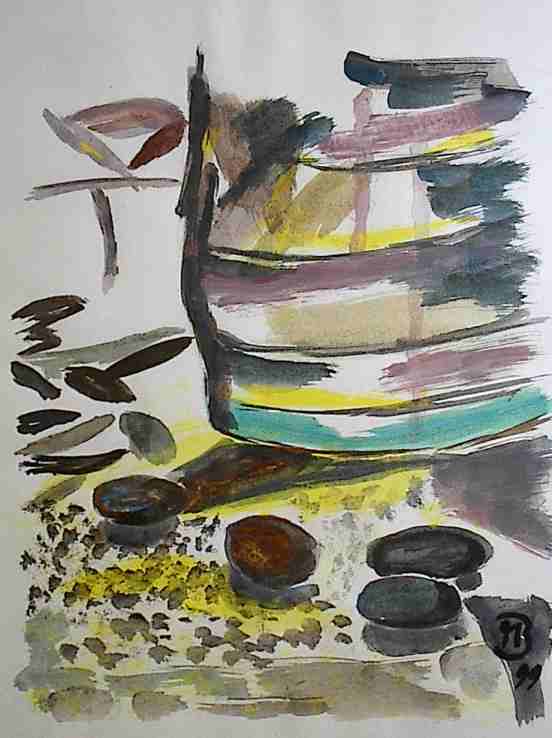 Acrylbild - Glas mit Oliven